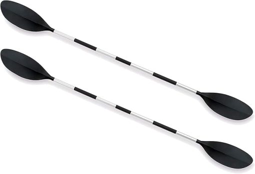 Intex 1 Piece 86 Inch Kayak Paddle with Ribbon Spoon Shaped Blades and 3 Feather Adjustable Positions for Sports and Outdoor Use (2 Pack)