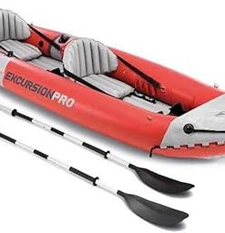 Intex 2 Person Vinyl Kayak w/ Oars & Pump & 2-Person K2 Kayak w/ Oars Air Pump 2
