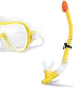 Intex Wave Rider Hypoallergenic Latex Free Mask & Easy Flow Snorkel Set (2 Pack) 2
