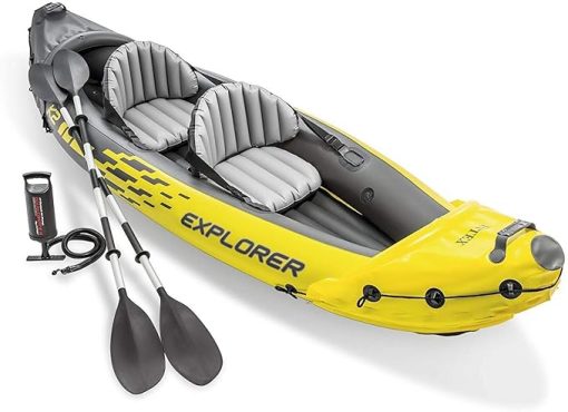 Intex 2-Person Inflatable Kayak w/ Oar & Pump 2 pack & 1-Person Inflatable Kayak - Image 2
