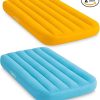 Intex 66803EP Cozy Kidz Inflatable Airbed: Fiber-Tech – Velvety Soft Surface – Carry Bag Included – Color May Vary – 34.5″ x 62″ x 7″, 5 Pack 4