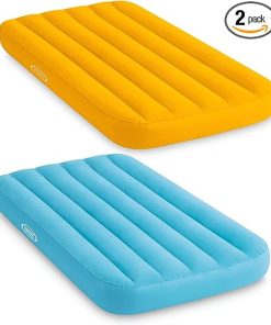 Intex 66803EP Cozy Kidz Inflatable Airbed: Fiber-Tech – Velvety Soft Surface – Carry Bag Included – Color May Vary – 34.5" x 62" x 7", 2 Pack