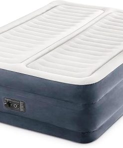 Intex King Air Mattress, Dura-Beam Deluxe 22" Dual Zone Inflatable Bed with Built-in Pump