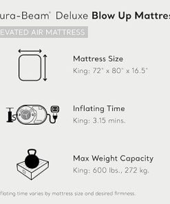 Intex 2 Pack Dura Beam Plus Deluxe Airbed, Inflatable Blow Up Portable Air Mattress with Built-in Internal Air Pump, King-Sized Bed 2