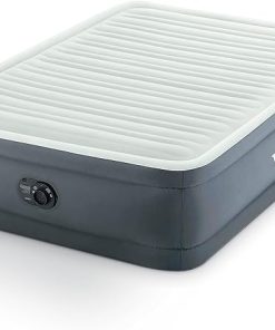 Intex PremAire I Fiber-Tech Elevated Dura Beam Technology Home Air Mattress Bed with Electric Built-in Pump, Full