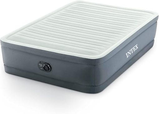 Intex PremAire I Fiber-Tech Elevated Dura Beam Technology Home Air Mattress Bed with Electric Built-in Pump, Full
