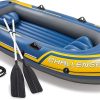 INTEX 68376EP Mariner 4 Inflatable Boat Set: Includes Deluxe 54in Boat Oars and High-Output Pump – Wear-Resistant Keel – Removable Fishing Rod Holders – 4-Person – 1100lb Weight Capacity 3