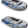 INTEX 68309EP Excursion Pro K2 Inflatable Kayak Set: Includes Deluxe 86in Kayak Paddles and High-Output Pump – SuperTough PVC – Adjustable Bucket Seat – 2-Person – 400lb Weight Capacity, 2-Pack 3
