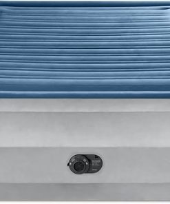 Intex: Dura-Beam Deluxe Comfort-Plush Air Mattress - 22" Queen Blue - Built-in Electric Pump, Durable Fiber-Tech, Carry Bag Included, 600lb Capacity