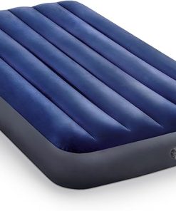 Intex 75 x 39 x 10 Inch Dura-Beam Fiber-Tech Vinyl Standard Downy Air Mattress with Plush Top and 2-in-1 Valve, Twin (Pump Not Included)