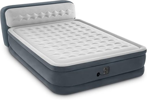 Intex Dura-Beam 18-Inch Deluxe Queen Sized Air Mattress Comforting Bed with Built-in Electric Pump and Ultra Plush Supportive Headboard (2 Pack) - Image 2