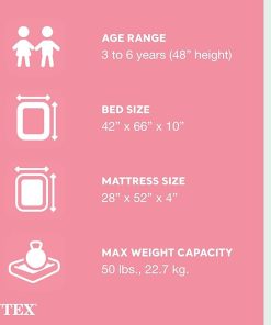 Intex Kids Travel Air Mattress Inflatable Bed Set with Raised Sides, Hand Pump, and Carrying Bag for Camping Trips and Sleepovers, (2 Pack) 2
