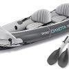 INTEX Excursion Inflatable Boat Series: Includes Deluxe 54in Boat Oars and High-Output Pump – SuperTough PVC – Adjustable Seats with Backrest – Fishing Rod Holders – Welded Oar Locks 4
