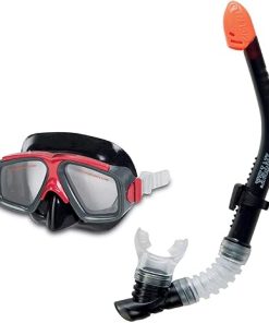 Intex Surf Rider Youth Swimming & Diving Mask Snorkel Set, Black/Red | 55949