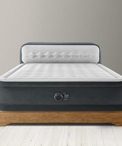 Intex 64447ED Dura-Beam Deluxe Ultra Plush Air Mattress with Headboard: Fiber-Tech – Queen Size – Built-in Electric Pump – 18in Bed Height – 600lb Weight Capacity 2