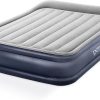 Intex 64135ED Dura-Beam Plus Deluxe Pillow: Fiber-Tech – Queen Size – Built-in Electric Pump – 16.5in Bed Height – 600lb Weight Capacity