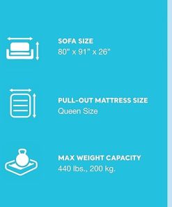Intex 2 in 1 Inflatable Pull Out Sofa and Queen Size Air Bed Mattress with Cup Holders for Indoor and Outdoor Use for Adults (2 Pack), Charcoal Gray 2