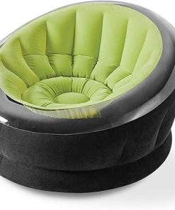 Intex 68581EP Inflatable Empire Chair: Durable Outdoor Use – 2-PLY Laminate – Velvety Surface – Flocked Construction – Green
