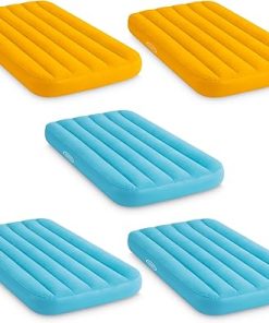Intex 66803EP Cozy Kidz Inflatable Airbed: Fiber-Tech – Velvety Soft Surface – Carry Bag Included – Color May Vary – 34.5" x 62" x 7", 5 Pack