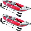 Intex Excursion Inflatable Rafting Fishing 4 Person Boat w/Oars & Pump (2 Pack) 4
