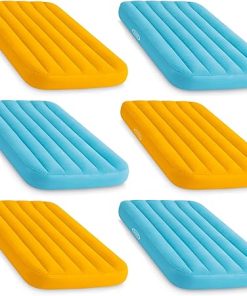 Intex 66803EP Cozy Kidz Inflatable Airbed : Fiber-Tech – Velvety Soft Surface – Carry Bag Included – Color May Vary – 34.5" x 62" x 7", 6 Pack