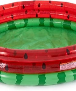 Intex 66-Inch Round Inflatable Outdoor Kids Swimming and Wading Watermelon Pool and Small Plastic Multi-Colored Fun Ballz with Carrying Bag, 100 Pack 2