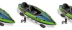 Intex Challenger K2 2-Person Inflatable Sporty Kayak + Oars And Pump (3 Pack)