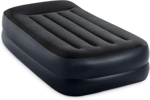 INTEX 64121ED Dura Beam Plus Pillow Rest Raised Velvet Blow Up Airbed Mattress with Built in Electronic Pump and Portable Storage Bag, Twin (2 Pack) - Image 2