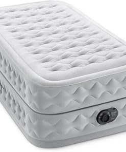 Intex Supreme Air Flow Airbed, 20 Inch Raised Air Mattress with Internal / Built-in Pump and Portable Storage Carrying Case, Twin