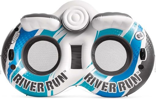 Intex: River Run 2: Blue Rapids Water Tube - 2 Person Inflatable River & Water Float, Backrests, Built-in Cooler, Cup Holders, 440lb Capacity - Image 2