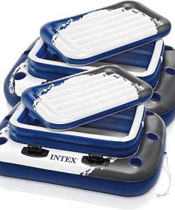 Intex Inflatable Mega Chill II 72 Can Beverage Cooler Float with Lid, 2 Pack