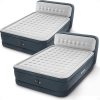 Intex Twin Size Dura Beam Deluxe Comfort Plush Air Mattress with Fiber Tech Construction, Built in Pump, and Portable Storage Case, Gray (2 Pack) 3