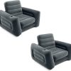 INTEX 66551EP Inflatable Pull-Out Sofa Chair Sleeper that works as an Air Bed Mattress, Twin Sized (2 Pack)
