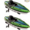 Intex Excursion 5 Person Inflatable Outdoor Fishing Raft Boat Set with 2 Aluminum Oars and Air Pump with a Composite Motor Mount Kit 3