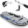 Intex Challenger K1 1 Person Durable Vinyl Streamline Sporty Kayak with Inflatable Seat and Backrest, Oar, Pump, Carrying Bag, and Repair Kit (2 Pack) 4
