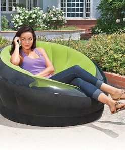 Intex 68581EP Inflatable Empire Chair: Durable Outdoor Use – 2-PLY Laminate – Velvety Surface – Flocked Construction – Green 2