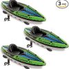 Intex Excursion 5 Person Inflatable Outdoor Fishing Raft Boat Set with 2 Aluminum Oars and Air Pump with a Composite Motor Mount Kit 4